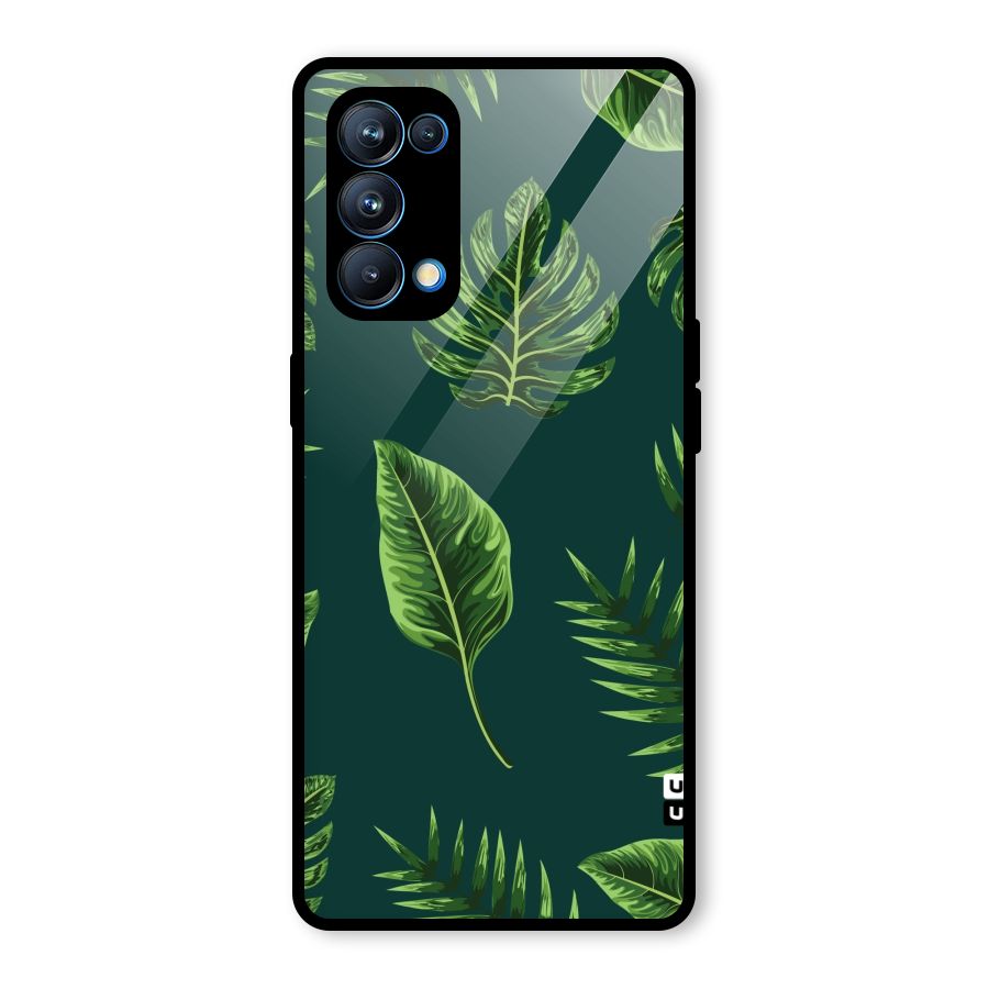 Green Leafs Glass Back Case for Oppo Reno5 Pro 5G