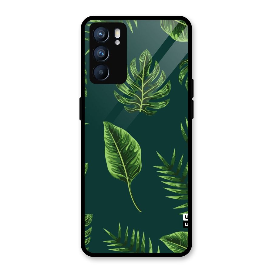 Green Leafs Glass Back Case for Oppo Reno6 5G