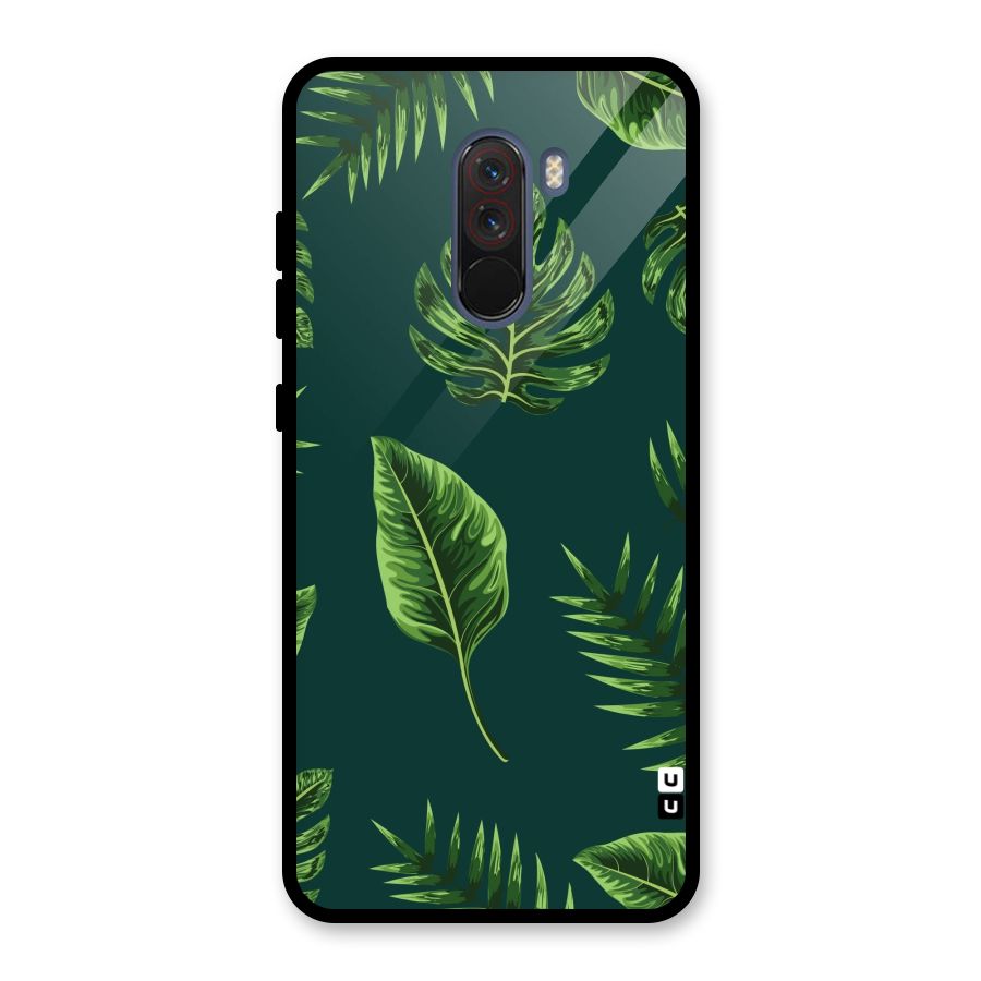 Green Leafs Glass Back Case for Poco F1