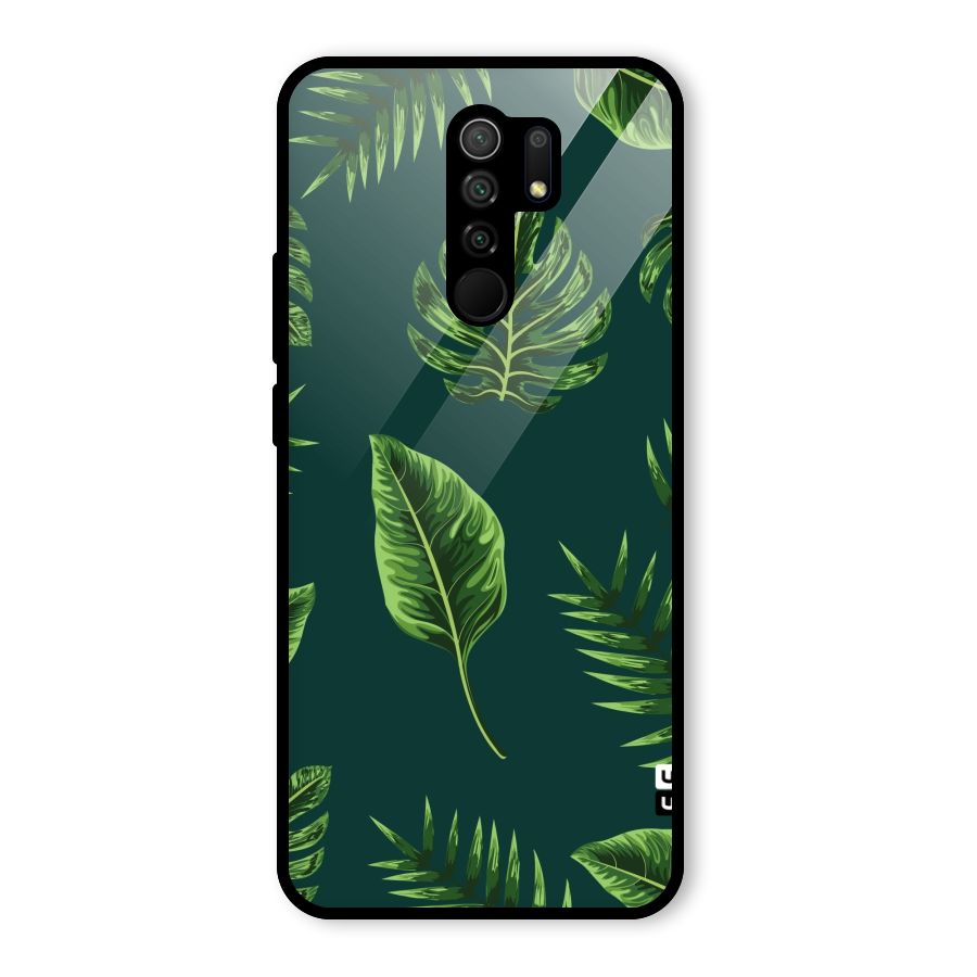 Green Leafs Glass Back Case for Poco M2