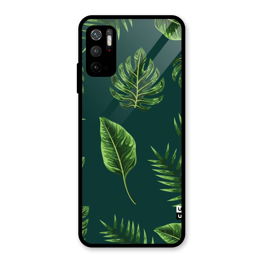 Green Leafs Glass Back Case for Poco M3 Pro 5G