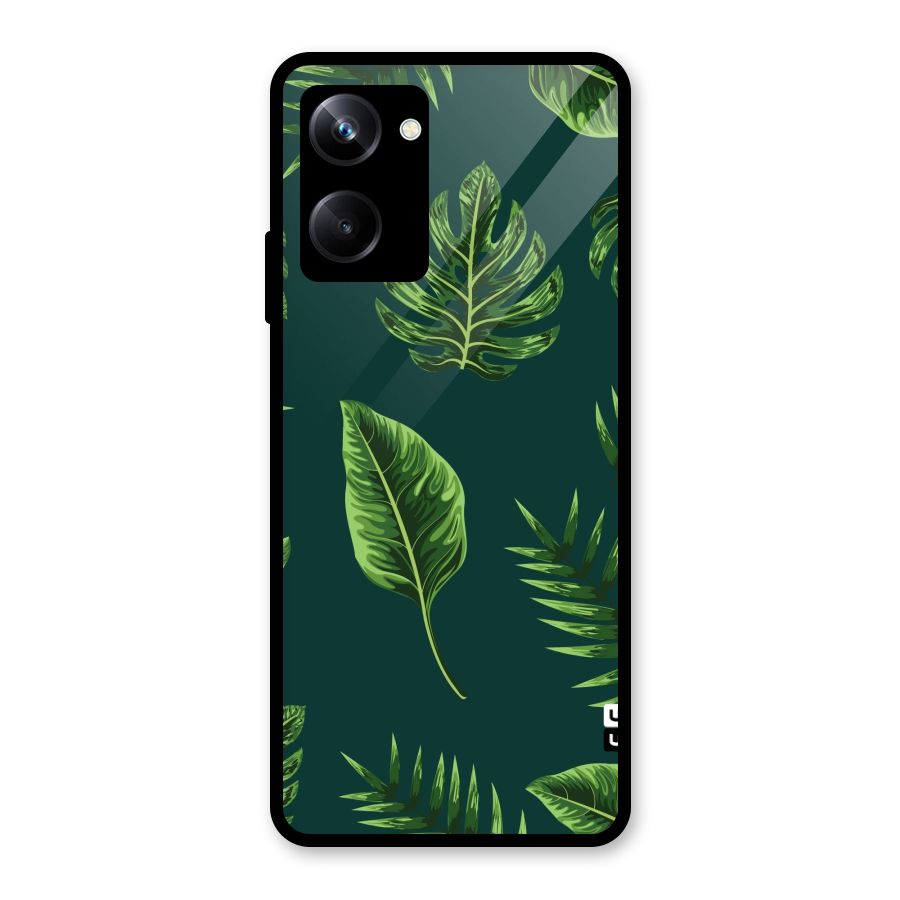Green Leafs Glass Back Case for Realme 10 Pro
