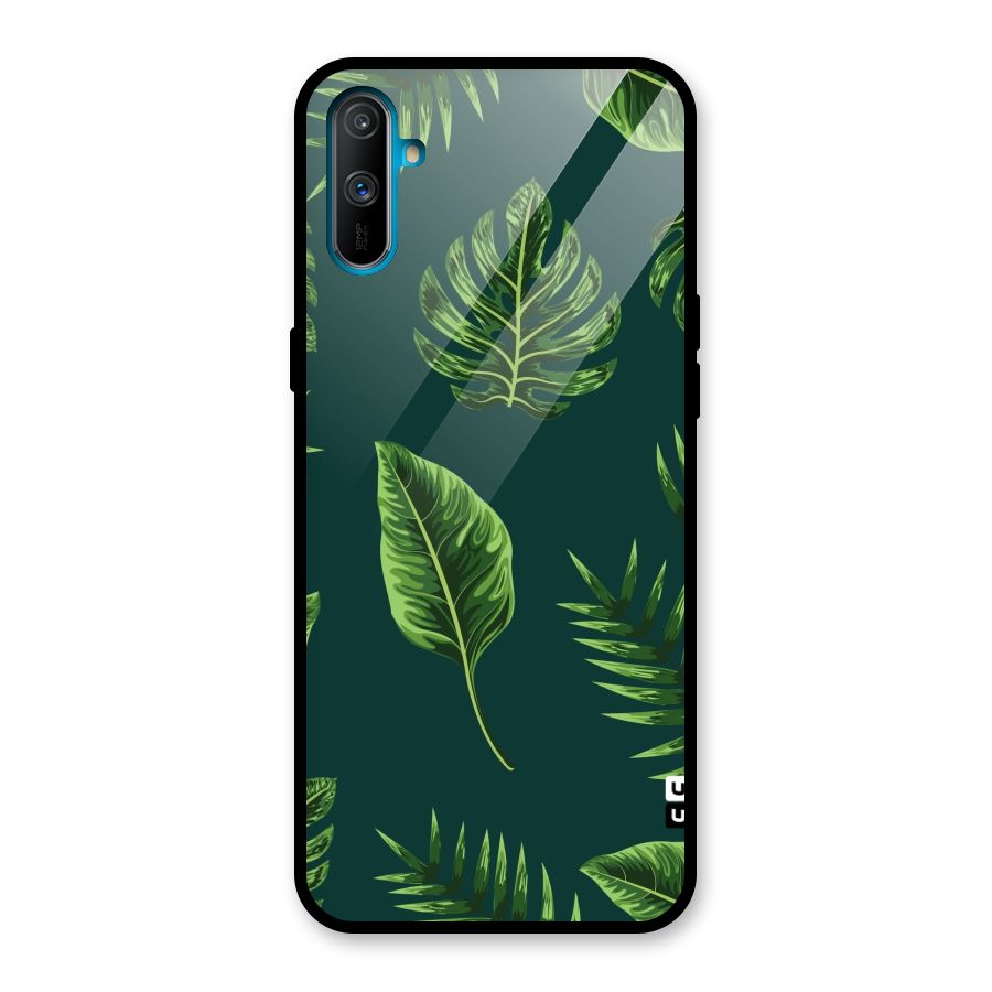 Green Leafs Glass Back Case for Realme C3