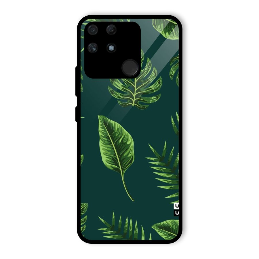 Green Leafs Glass Back Case for Realme Narzo 50A