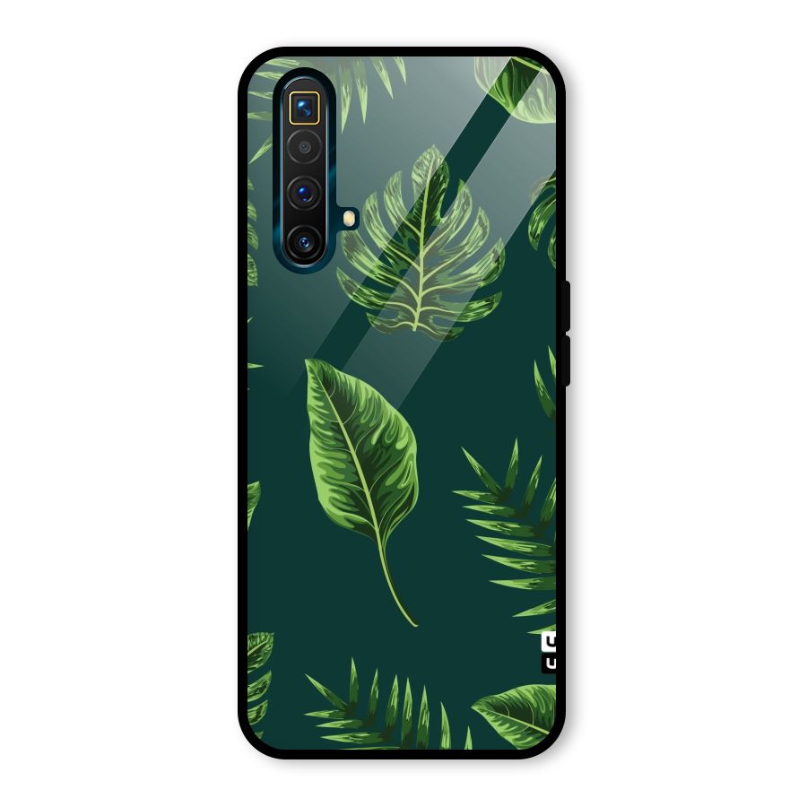 Green Leafs Glass Back Case for Realme X3