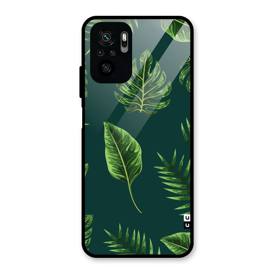 Green Leafs Glass Back Case for Redmi Note 10S