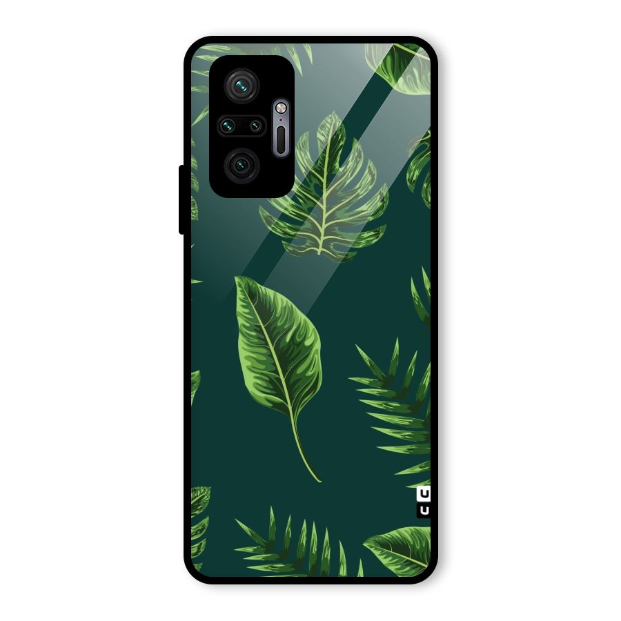 Green Leafs Glass Back Case for Redmi Note 10 Pro Max