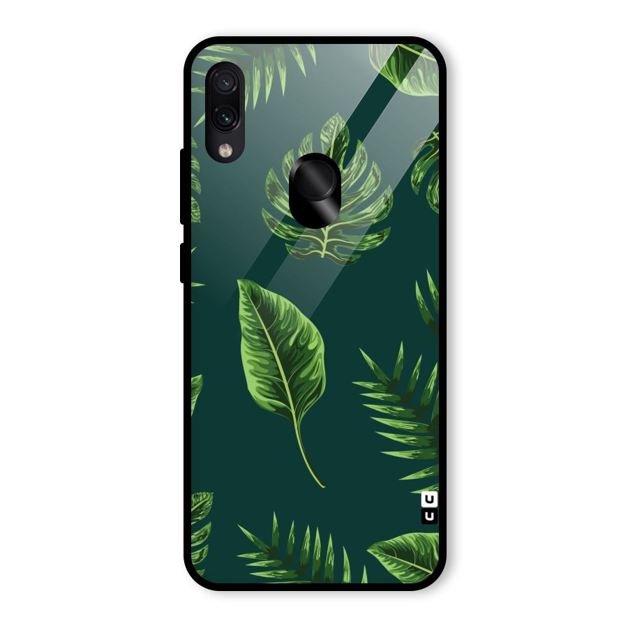 Green Leafs Glass Back Case for Redmi Note 7 Pro