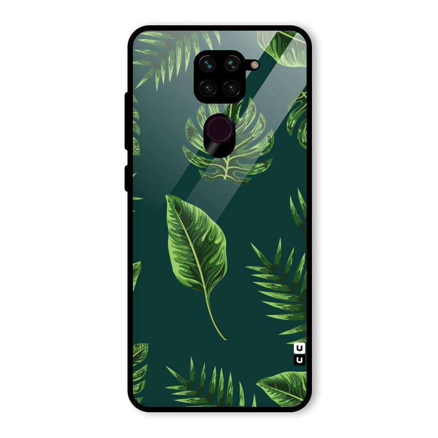 Green Leafs Glass Back Case for Redmi Note 9