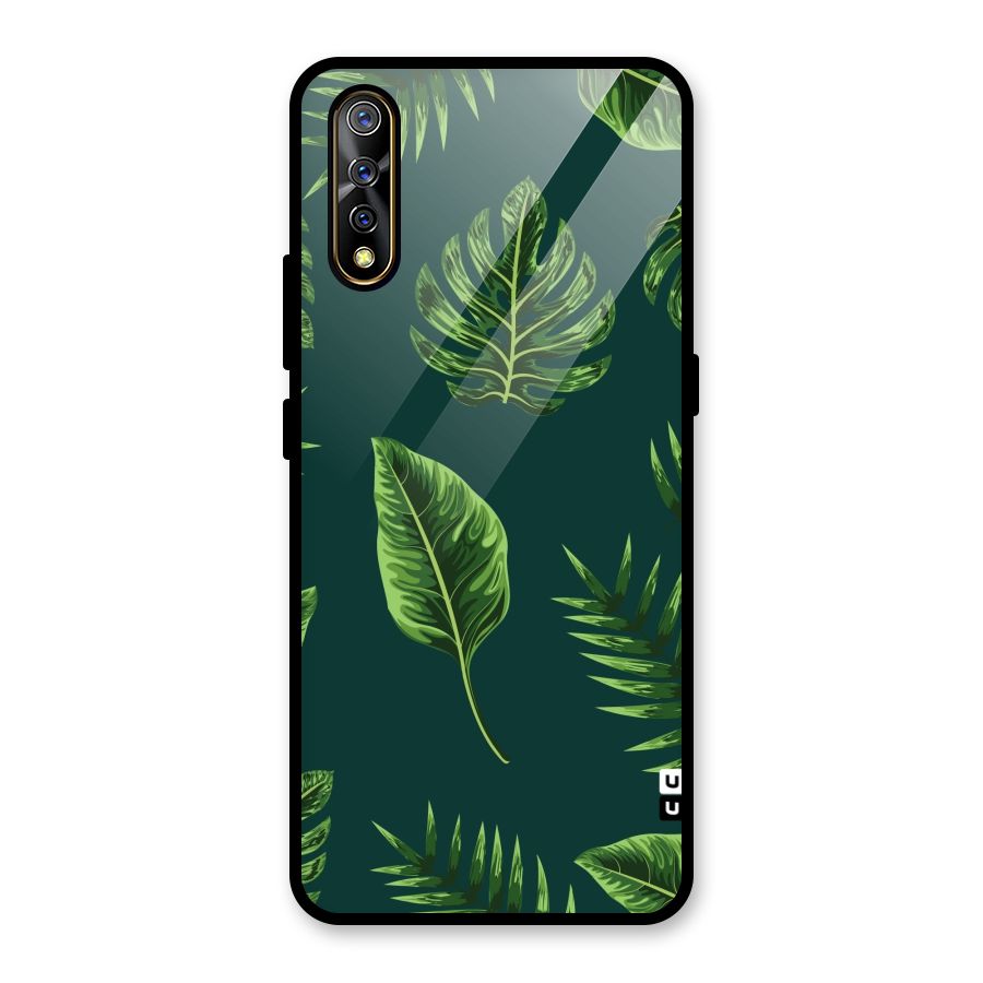 Green Leafs Glass Back Case for Vivo S1
