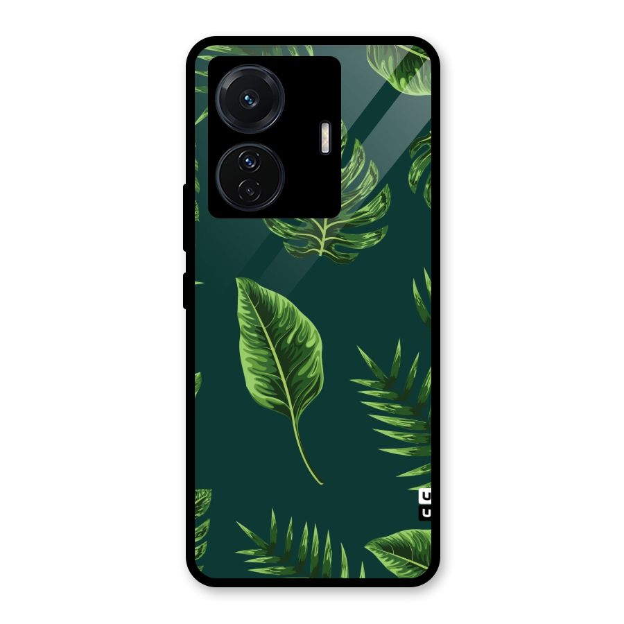 Green Leafs Glass Back Case for Vivo T1 Pro