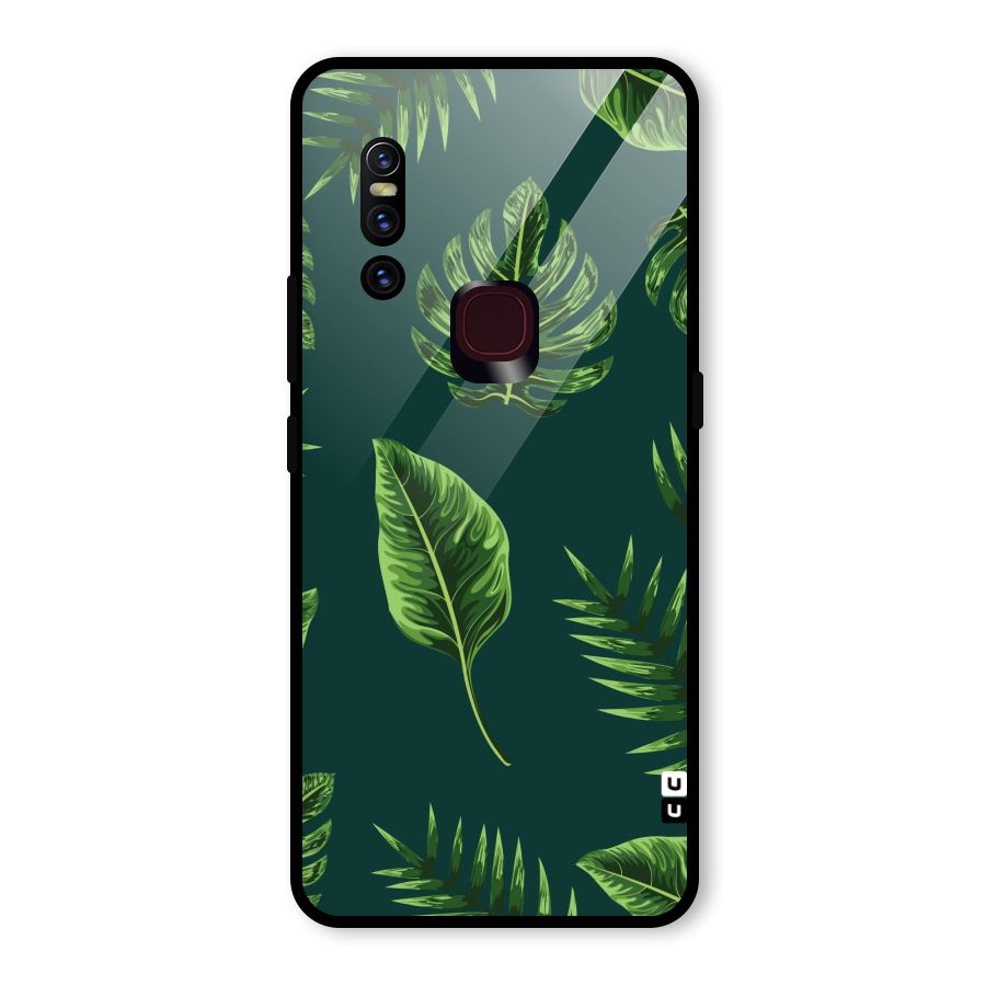 Green Leafs Glass Back Case for Vivo V15