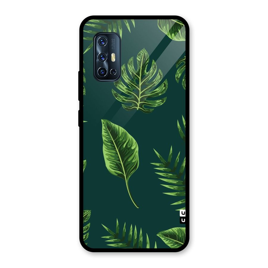 Green Leafs Glass Back Case for Vivo V17