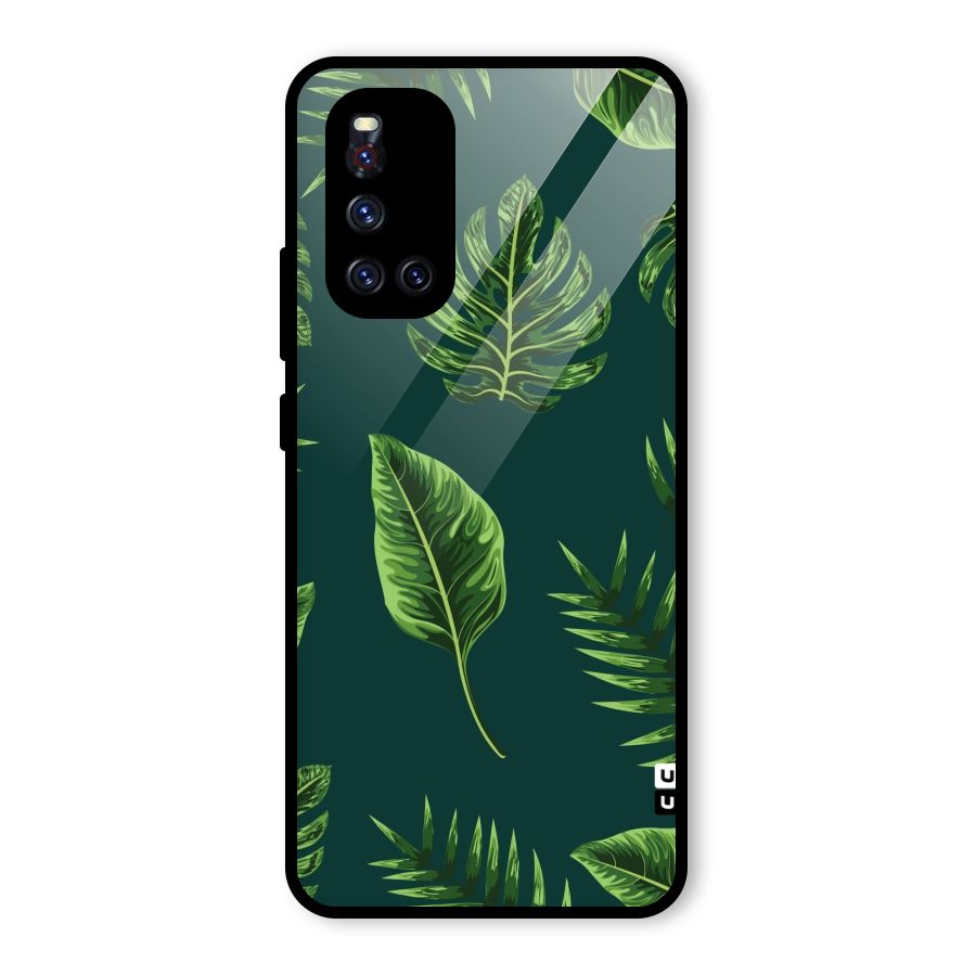 Green Leafs Glass Back Case for Vivo V19