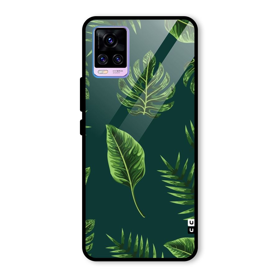 Green Leafs Glass Back Case for Vivo V20 Pro
