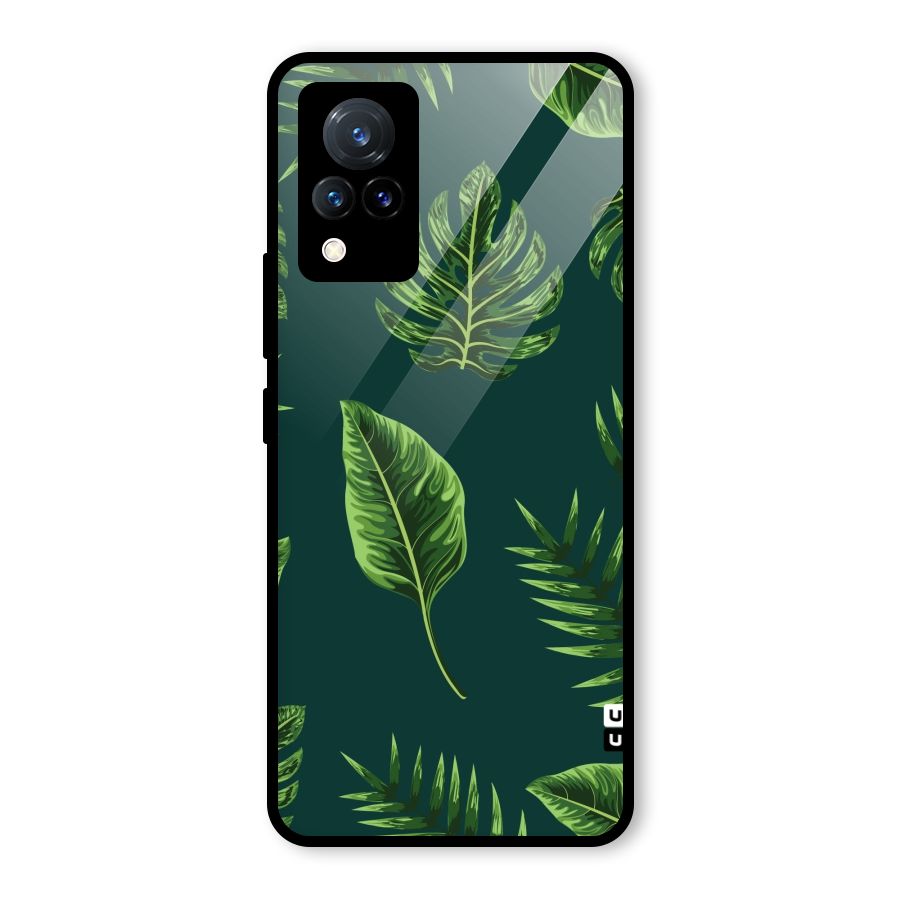 Green Leafs Glass Back Case for Vivo V21 5G