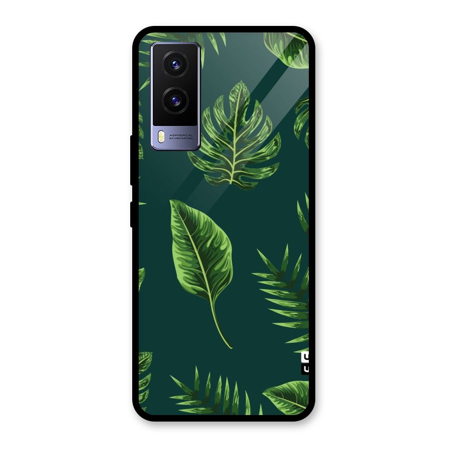Green Leafs Glass Back Case for Vivo V21e 5G
