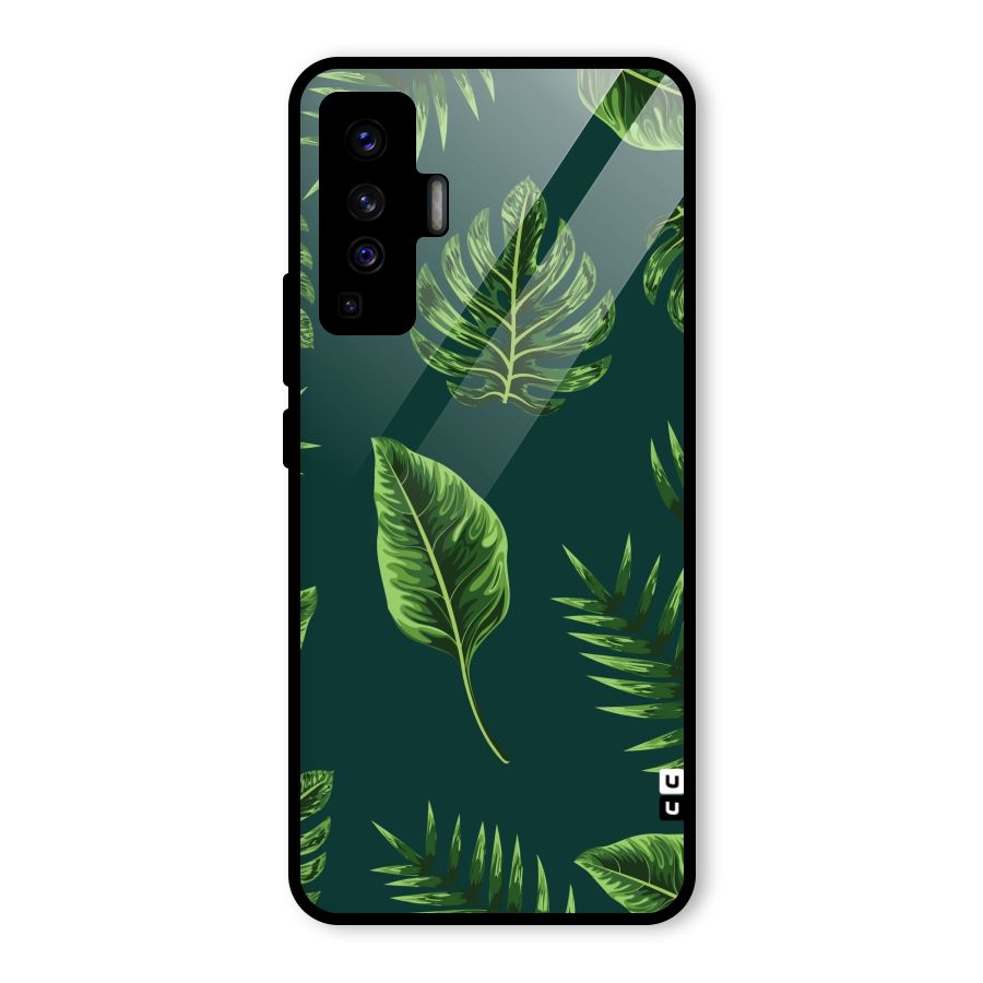 Green Leafs Glass Back Case for Vivo X50