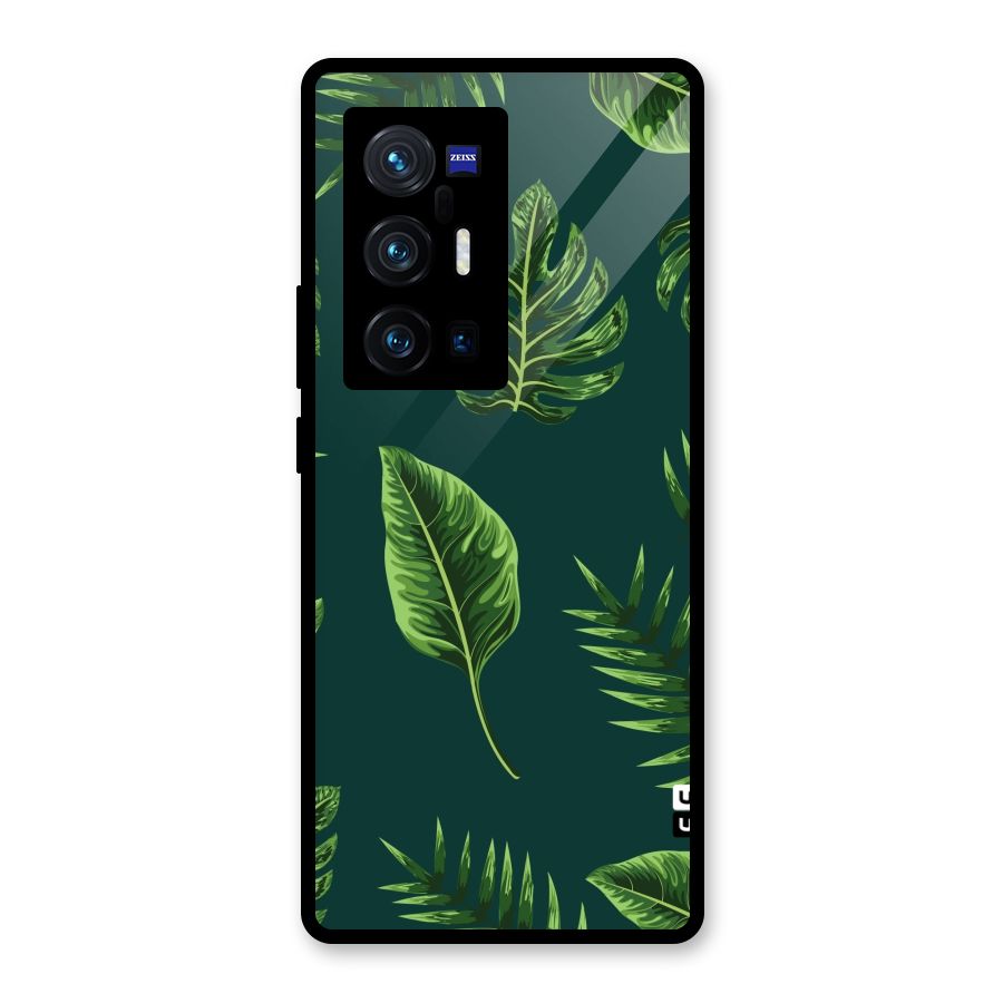 Green Leafs Glass Back Case for Vivo X70 Pro Plus