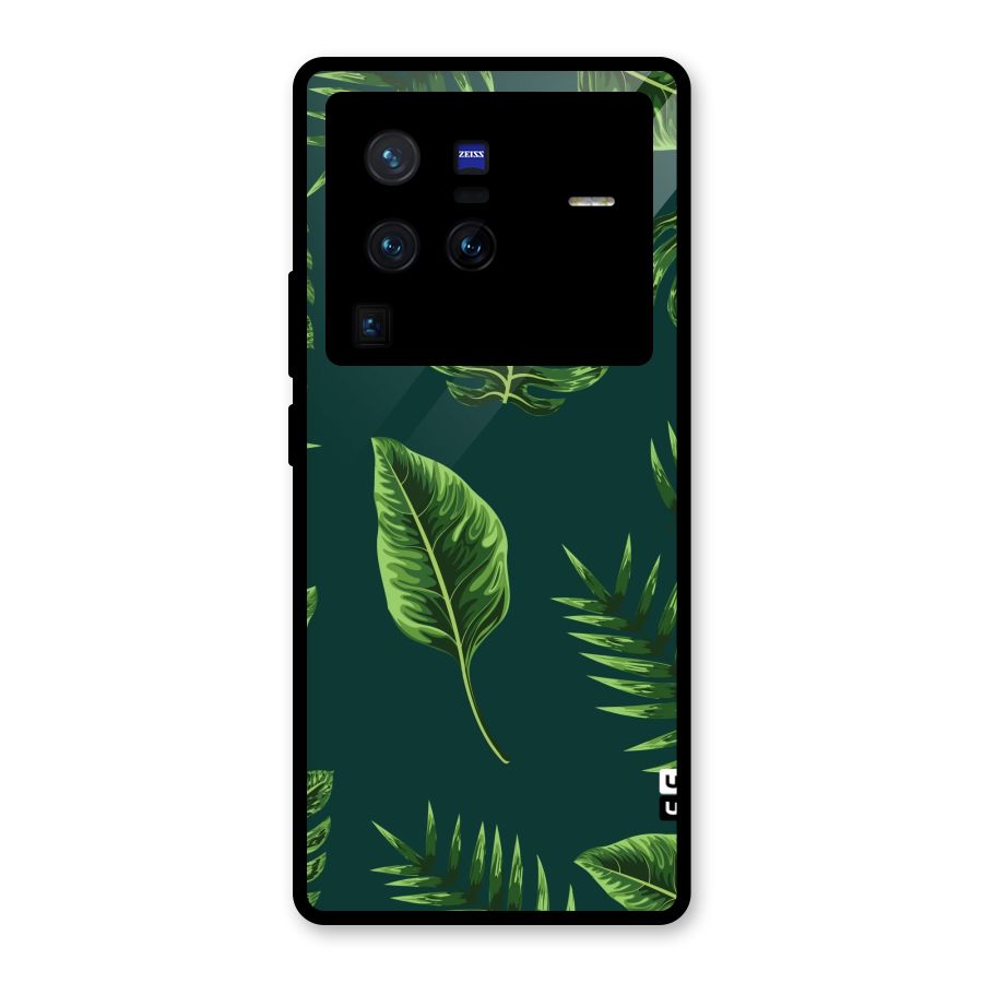 Green Leafs Glass Back Case for Vivo X80 Pro