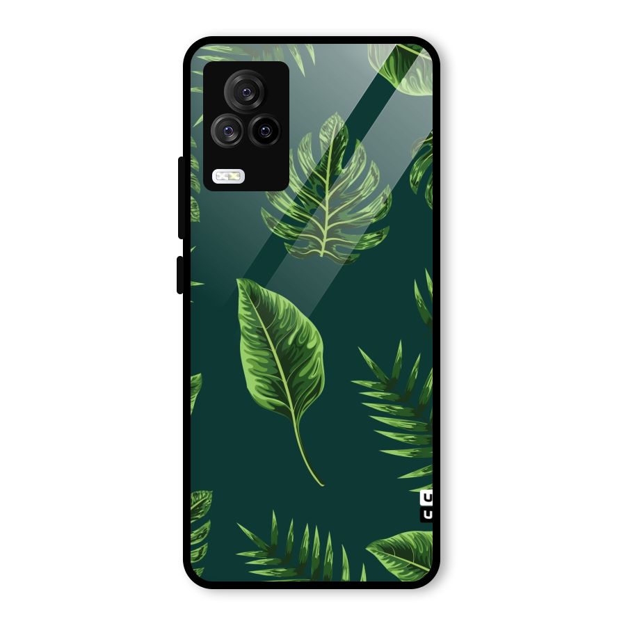 Green Leafs Glass Back Case for Vivo iQOO 7 Legend 5G