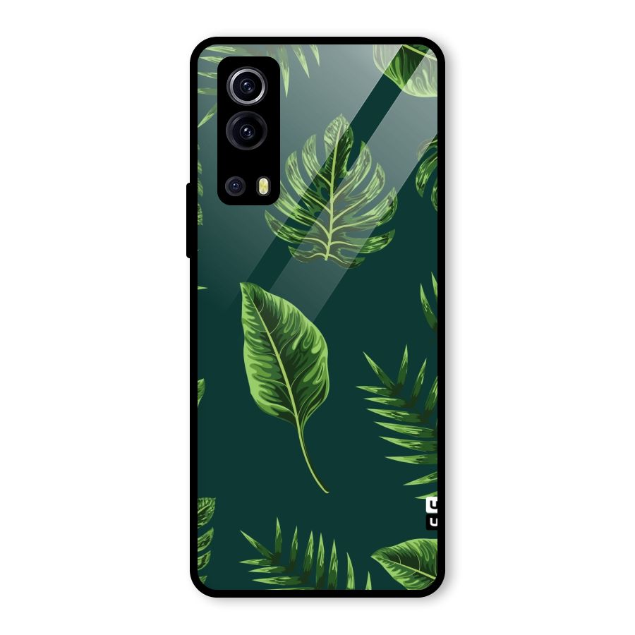 Green Leafs Glass Back Case for Vivo iQOO Z3