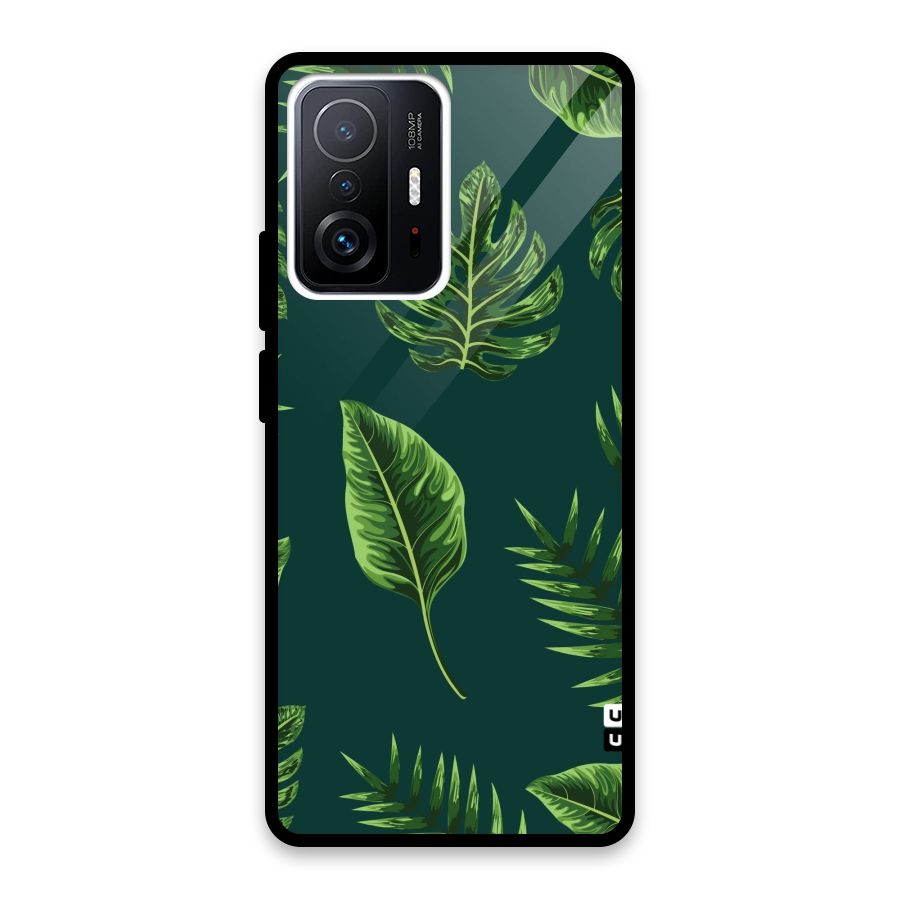 Green Leafs Glass Back Case for Xiaomi 11T Pro