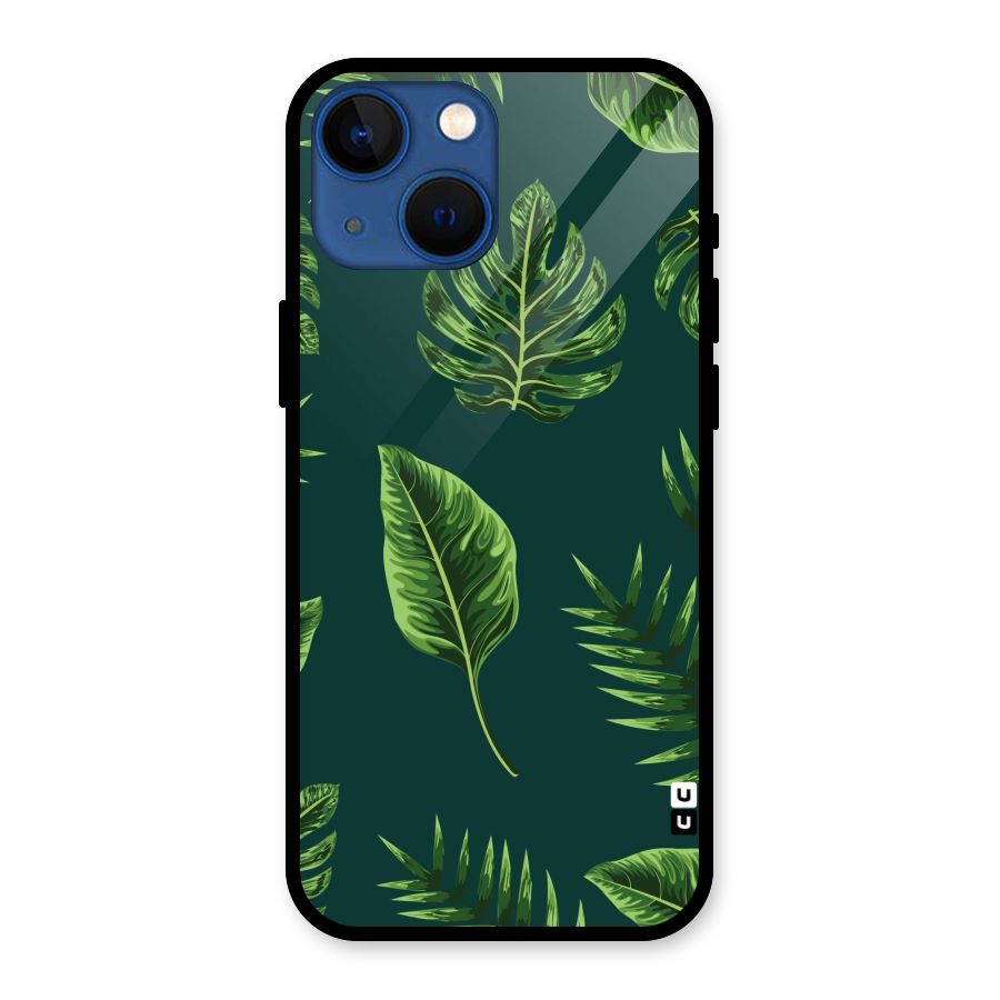 Green Leafs Glass Back Case for iPhone 13 Mini