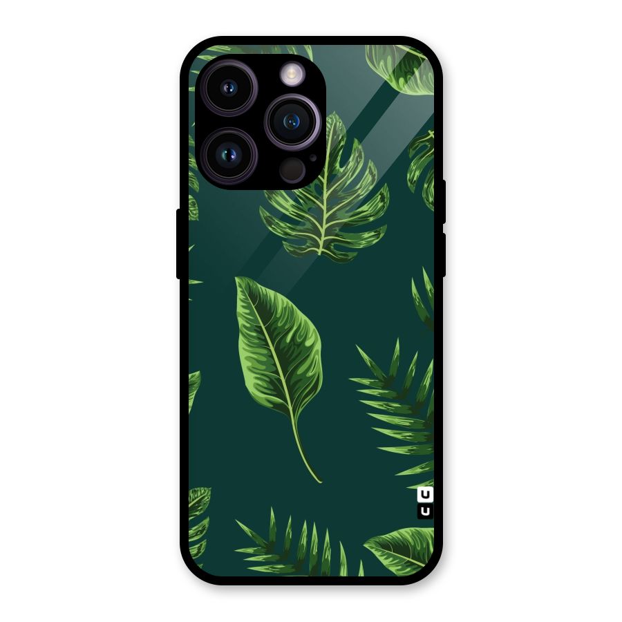 Green Leafs Glass Back Case for iPhone 14 Pro Max