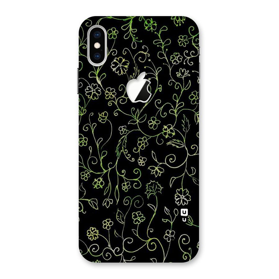 Green Leaves Back Case for iPhone XS Max Apple Cut