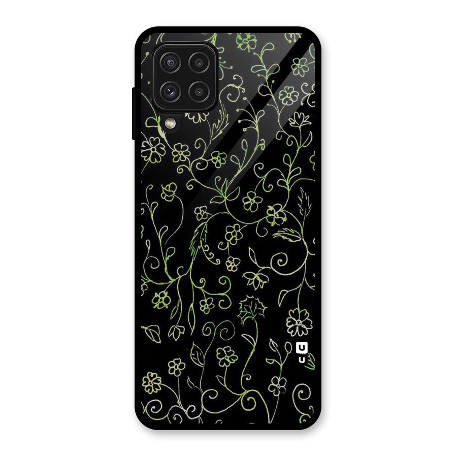 Green Leaves Glass Back Case for Galaxy A22 4G