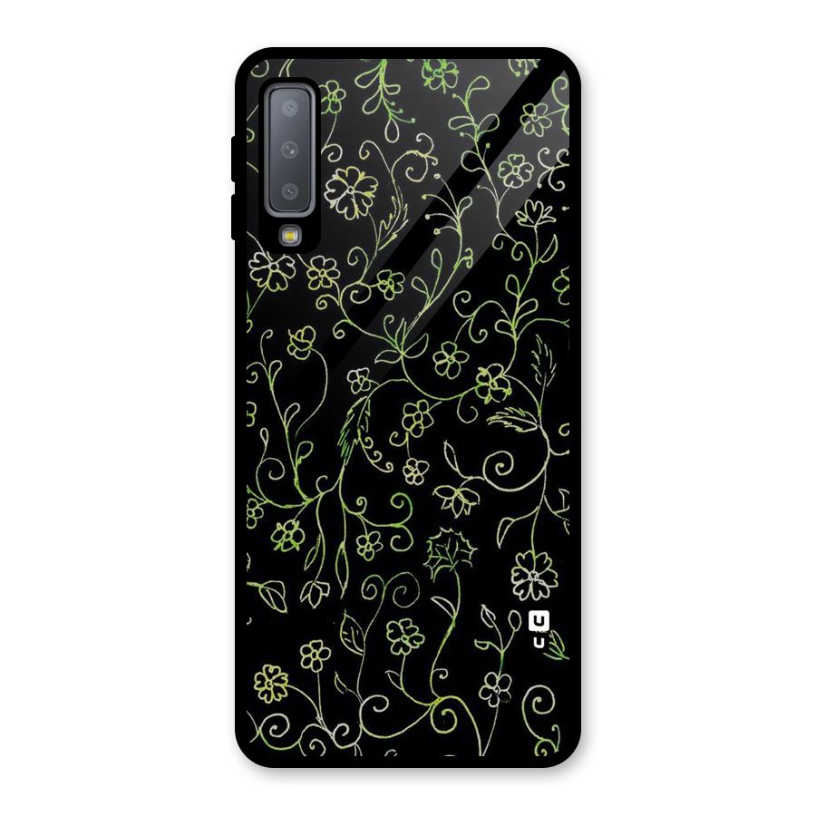 Green Leaves Glass Back Case for Galaxy A7 (2018)