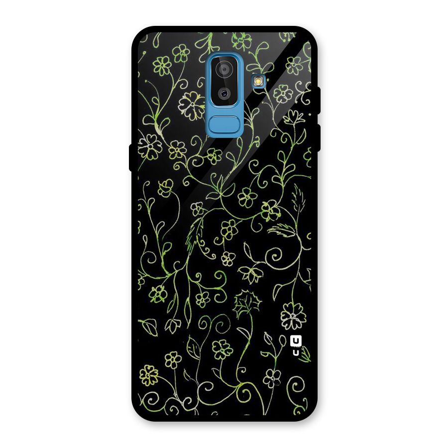 Green Leaves Glass Back Case for Galaxy J8