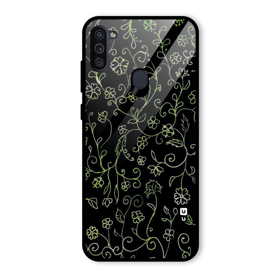 Green Leaves Glass Back Case for Galaxy M11