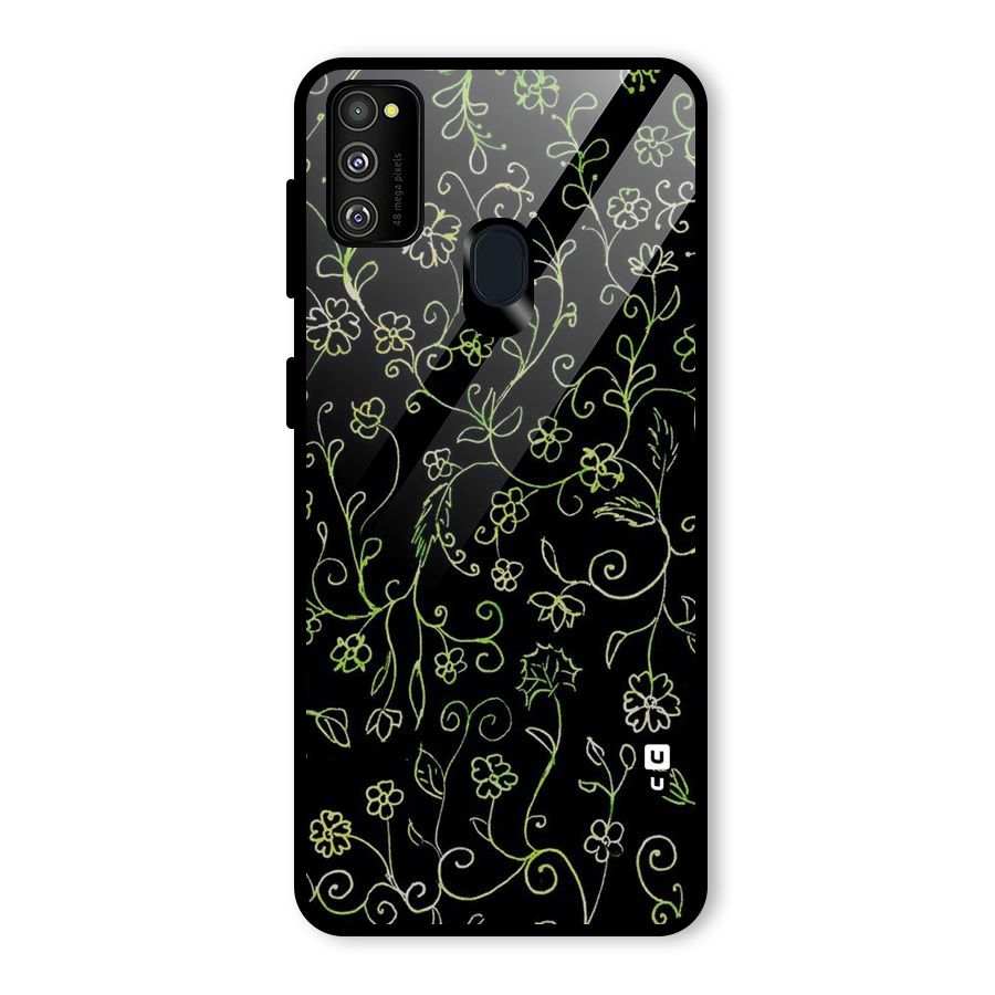 Green Leaves Glass Back Case for Galaxy M30s