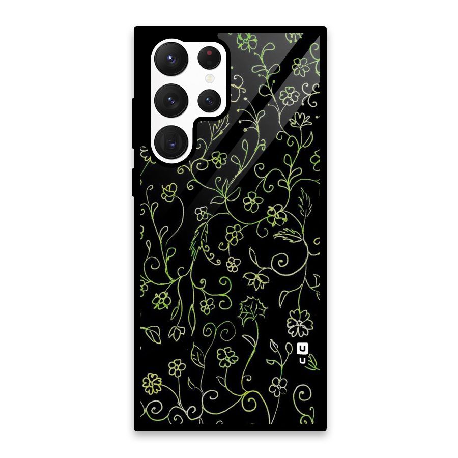 Green Leaves Glass Back Case for Galaxy S22 Ultra 5G