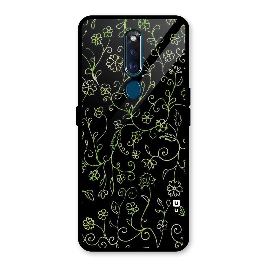 Green Leaves Glass Back Case for Oppo F11 Pro