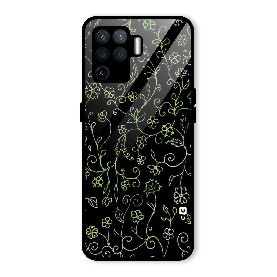 Green Leaves Glass Back Case for Oppo F19 Pro