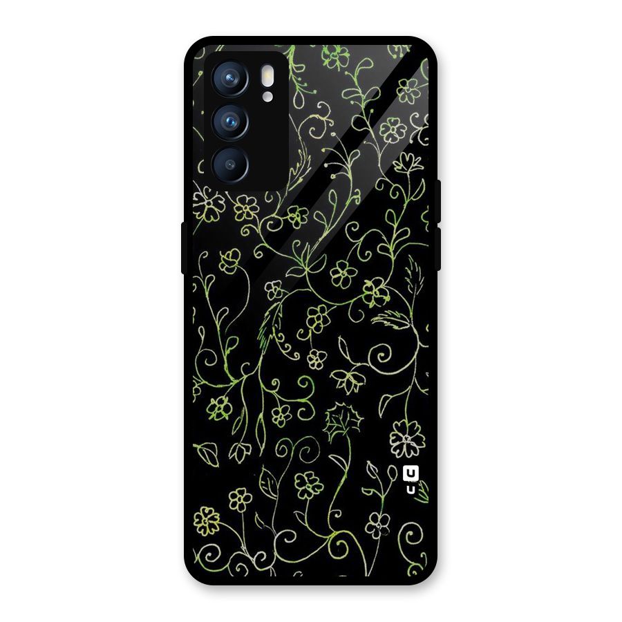 Green Leaves Glass Back Case for Oppo Reno6 5G
