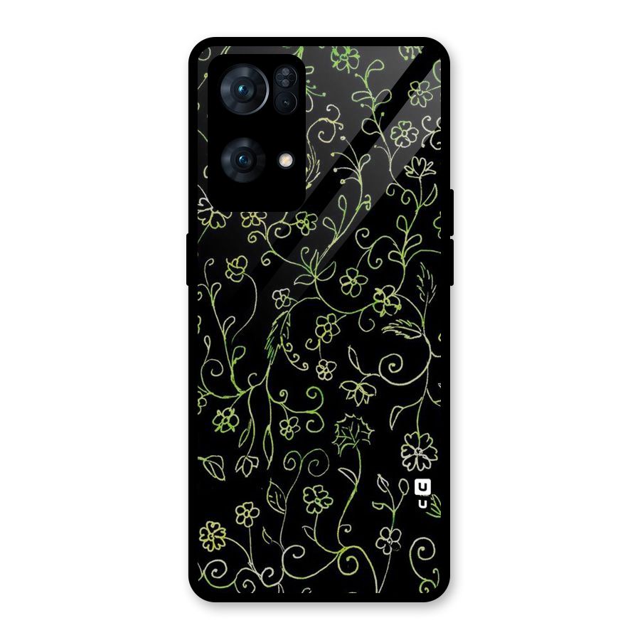 Green Leaves Glass Back Case for Oppo Reno7 Pro 5G