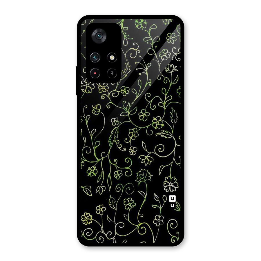 Green Leaves Glass Back Case for Poco M4 Pro 5G