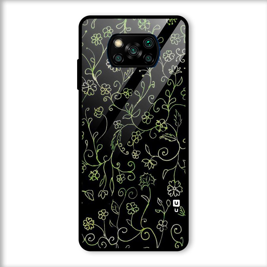 Green Leaves Glass Back Case for Poco X3