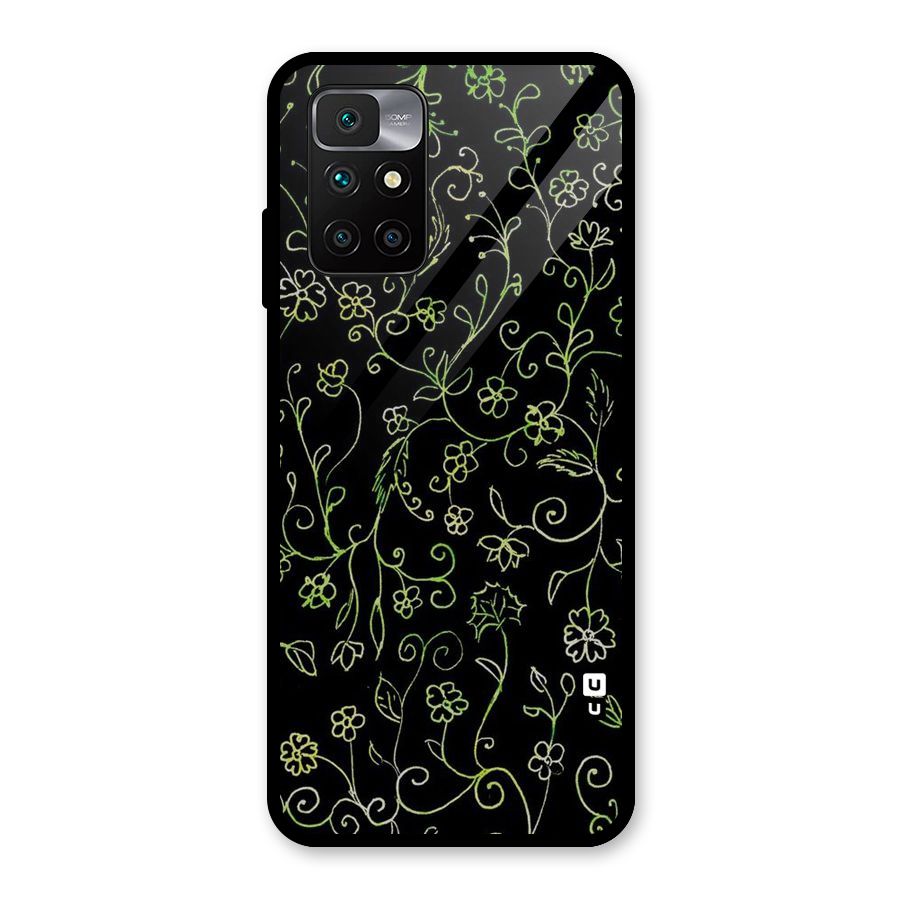 Green Leaves Glass Back Case for Redmi 10 Prime