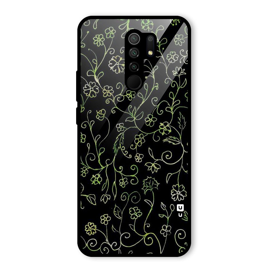 Green Leaves Glass Back Case for Redmi 9 Prime
