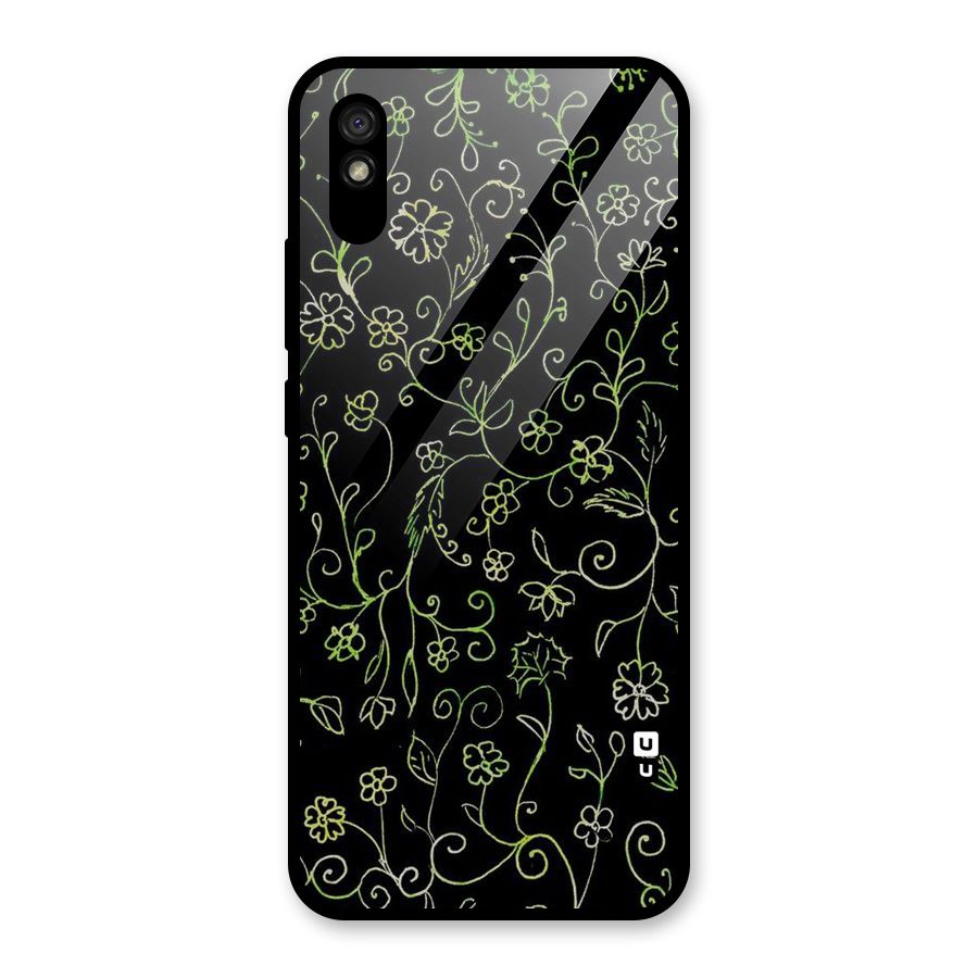 Green Leaves Glass Back Case for Redmi 9i