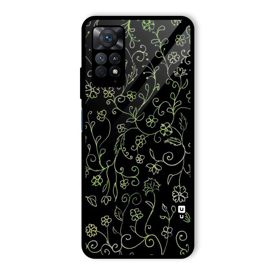 Green Leaves Glass Back Case for Redmi Note 11 Pro