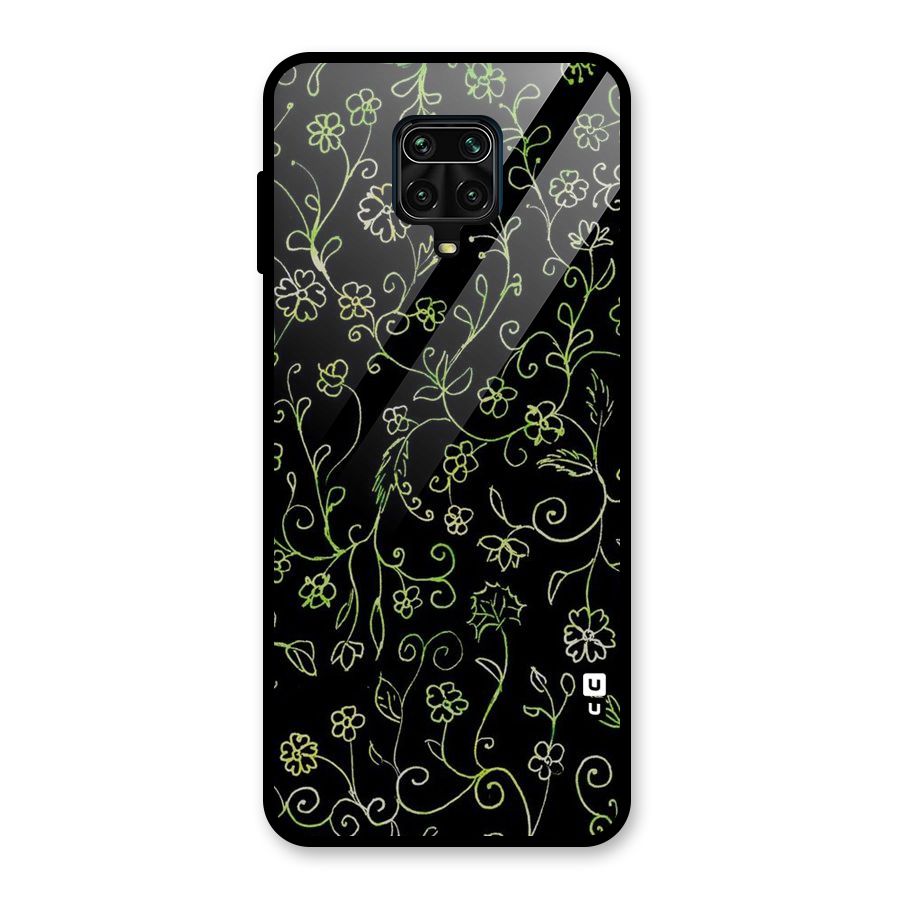 Green Leaves Glass Back Case for Redmi Note 9 Pro