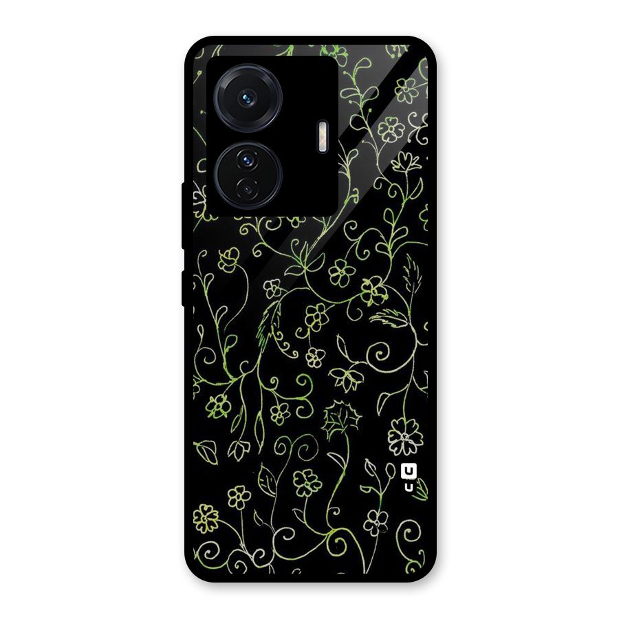 Green Leaves Glass Back Case for Vivo T1 Pro