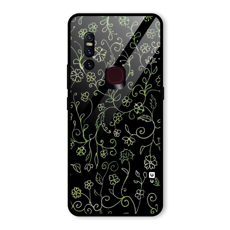 Green Leaves Glass Back Case for Vivo V15