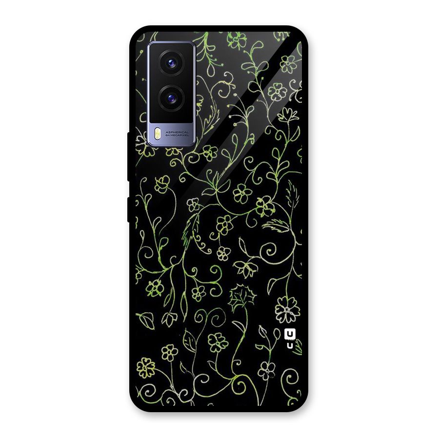 Green Leaves Glass Back Case for Vivo V21e 5G